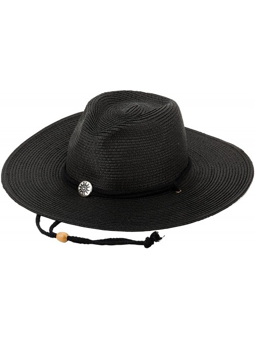 Sun Hats Womens Toyo Braid Outback Hat-8236 - Black - CG11ABXYEPJ $32.45