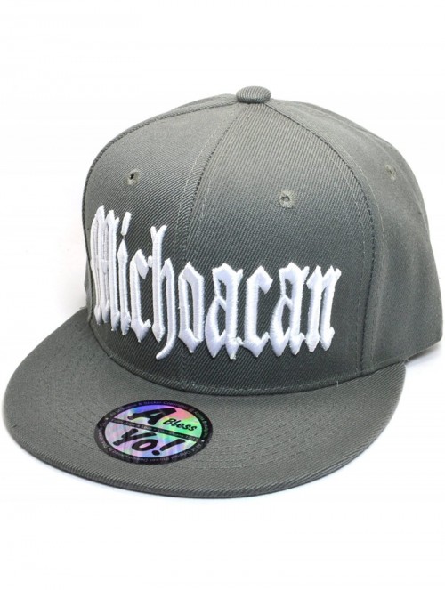 Baseball Caps Michoacan Mexico City Fitted Hat Closed Back Flat Bill Snapback Cap AYO4314 - Gray - C118D3QC0NA $18.05