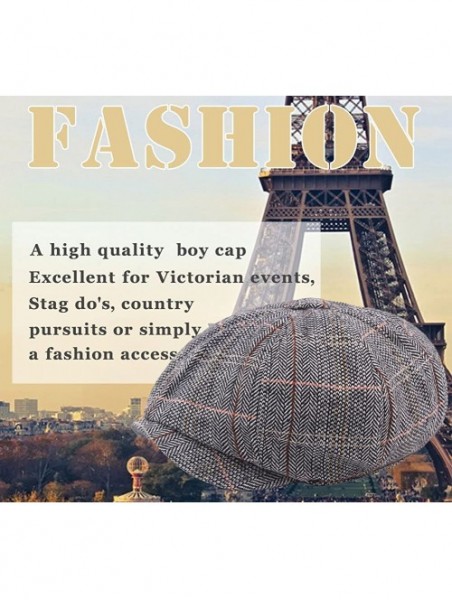 Newsboy Caps Men's Cotton Flat Ivy Gatsby Newsboy Hunting Hat Octagonal Hat Beret Cap - Grey - CX185TN729D $19.75