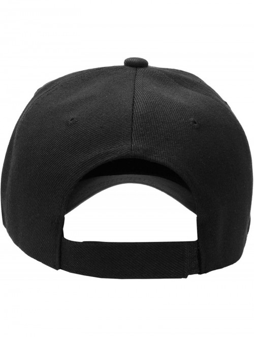 Baseball Caps Wholesale 12-Pack Baseball Cap Adjustable Size Plain Blank Solid Color - Black - C018E5RW66E $24.33