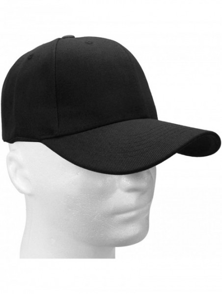 Baseball Caps Wholesale 12-Pack Baseball Cap Adjustable Size Plain Blank Solid Color - Black - C018E5RW66E $24.33