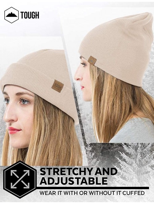 Skullies & Beanies Winter Beanie Knit Hats for Men & Women - Warm & Soft Toboggan Cap - Beige - C712MJ3WX3J $12.57