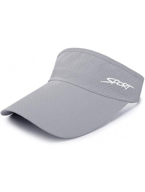 Visors Breathable Men Women Sun Visor Cap Sports Outdoor Adjustable Hat - Grey - C718SN3LRE4 $12.74