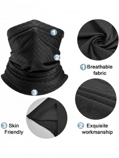 Balaclavas Neck Gaiter Scarf Sun UV Protection Balaclava Breathable Face Mask Outdoor Activity Head Wrap - Black 3 - C5198S7K...