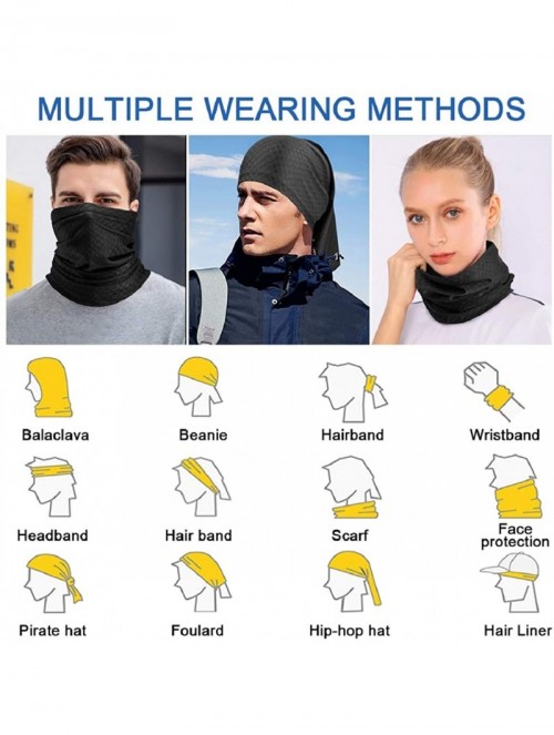 Balaclavas Neck Gaiter Scarf Sun UV Protection Balaclava Breathable Face Mask Outdoor Activity Head Wrap - Black 3 - C5198S7K...