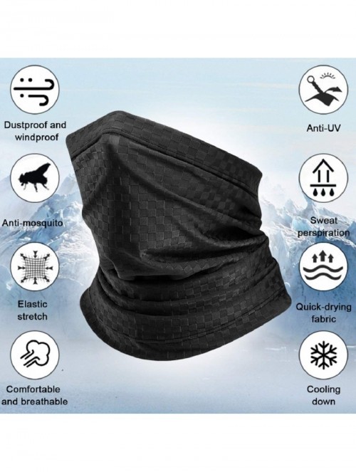 Balaclavas Neck Gaiter Scarf Sun UV Protection Balaclava Breathable Face Mask Outdoor Activity Head Wrap - Black 3 - C5198S7K...