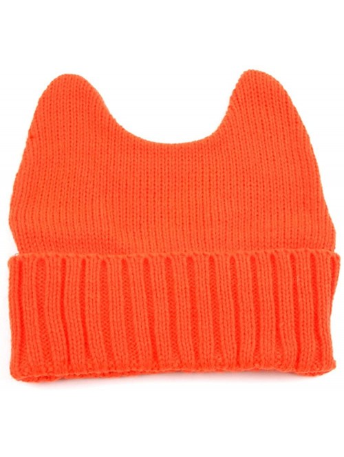 Skullies & Beanies Women Pussy Cat Beanie - Orange - CJ12O0W433E $10.71