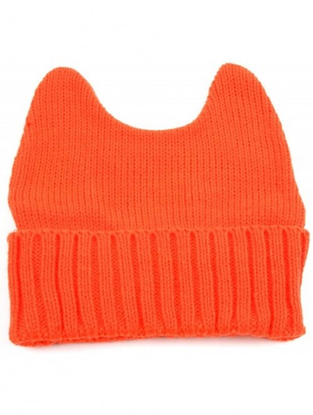 Skullies & Beanies Women Pussy Cat Beanie - Orange - CJ12O0W433E $10.71