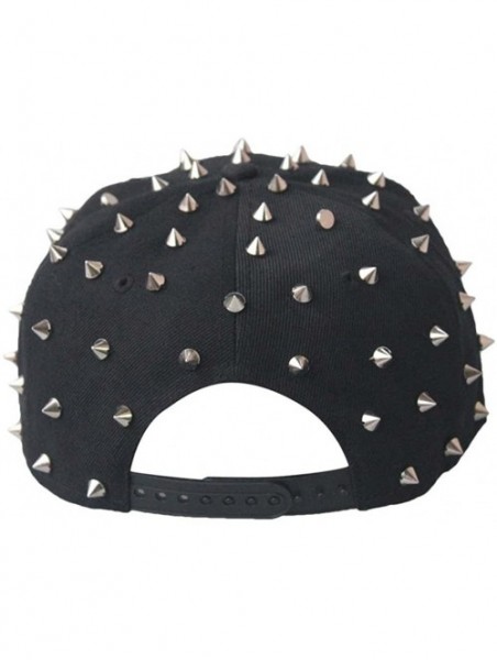 Baseball Caps Fashion Unisex Baseball Cap Snapback Adjustable Hip Hop hat Punk Boy Girl Rivets Spike Spiky Studded Button - C...