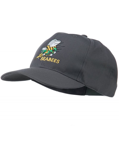 Baseball Caps Navy Seabees Symbol Embroidered Cap - Charcoal - CW11QLMNJBF $33.44