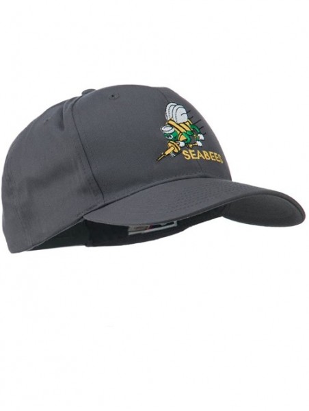 Baseball Caps Navy Seabees Symbol Embroidered Cap - Charcoal - CW11QLMNJBF $33.44