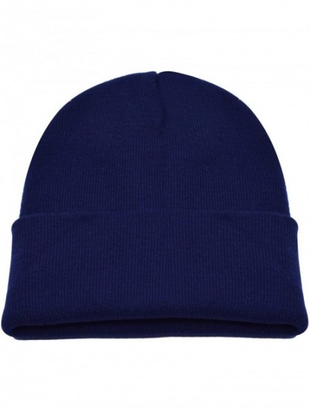 Skullies & Beanies Warm Winter Hat Knit Beanie Skull Cap Cuff Beanie Hat Winter Hats for Men - Dark Navy - C012J0HRFKD $14.32