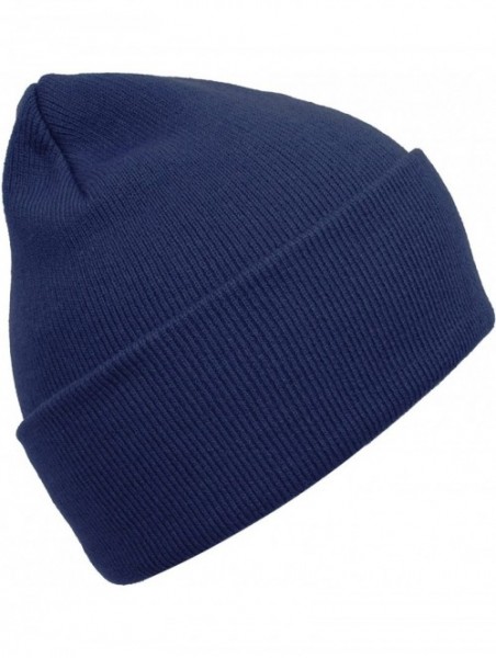 Skullies & Beanies Warm Winter Hat Knit Beanie Skull Cap Cuff Beanie Hat Winter Hats for Men - Dark Navy - C012J0HRFKD $14.32