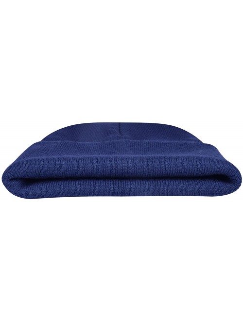 Skullies & Beanies Warm Winter Hat Knit Beanie Skull Cap Cuff Beanie Hat Winter Hats for Men - Dark Navy - C012J0HRFKD $14.32