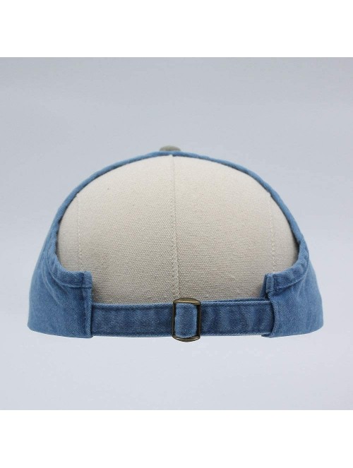 Baseball Caps Ponytail Open Back Washed Cotton Adjustable Baseball Cap - Khaki/Sky Blue - CJ180Z00507 $11.43