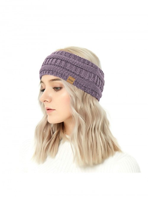 Cold Weather Headbands Winter Warm Cable Knit headband Head Wrap Ear Warmer for Women (Grape) - Grape - CC18XYHWUCQ $9.82