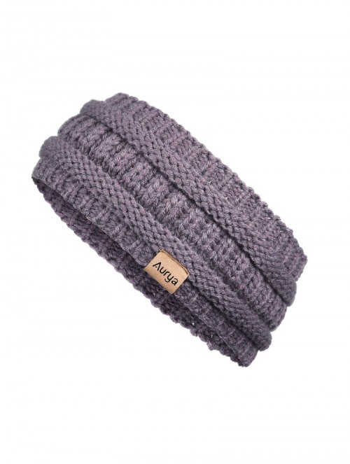 Cold Weather Headbands Winter Warm Cable Knit headband Head Wrap Ear Warmer for Women (Grape) - Grape - CC18XYHWUCQ $9.82