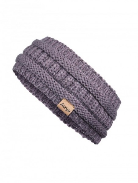 Cold Weather Headbands Winter Warm Cable Knit headband Head Wrap Ear Warmer for Women (Grape) - Grape - CC18XYHWUCQ $9.82