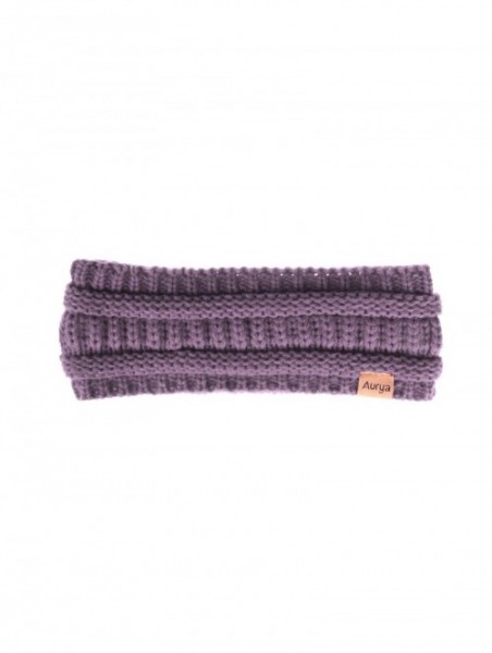 Cold Weather Headbands Winter Warm Cable Knit headband Head Wrap Ear Warmer for Women (Grape) - Grape - CC18XYHWUCQ $9.82