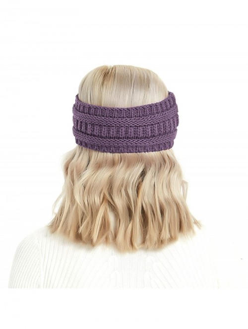 Cold Weather Headbands Winter Warm Cable Knit headband Head Wrap Ear Warmer for Women (Grape) - Grape - CC18XYHWUCQ $9.82