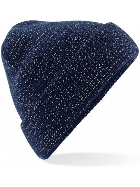 Skullies & Beanies Unisex Reflective Beanie - French Navy - C1188LSAEN7 $12.59