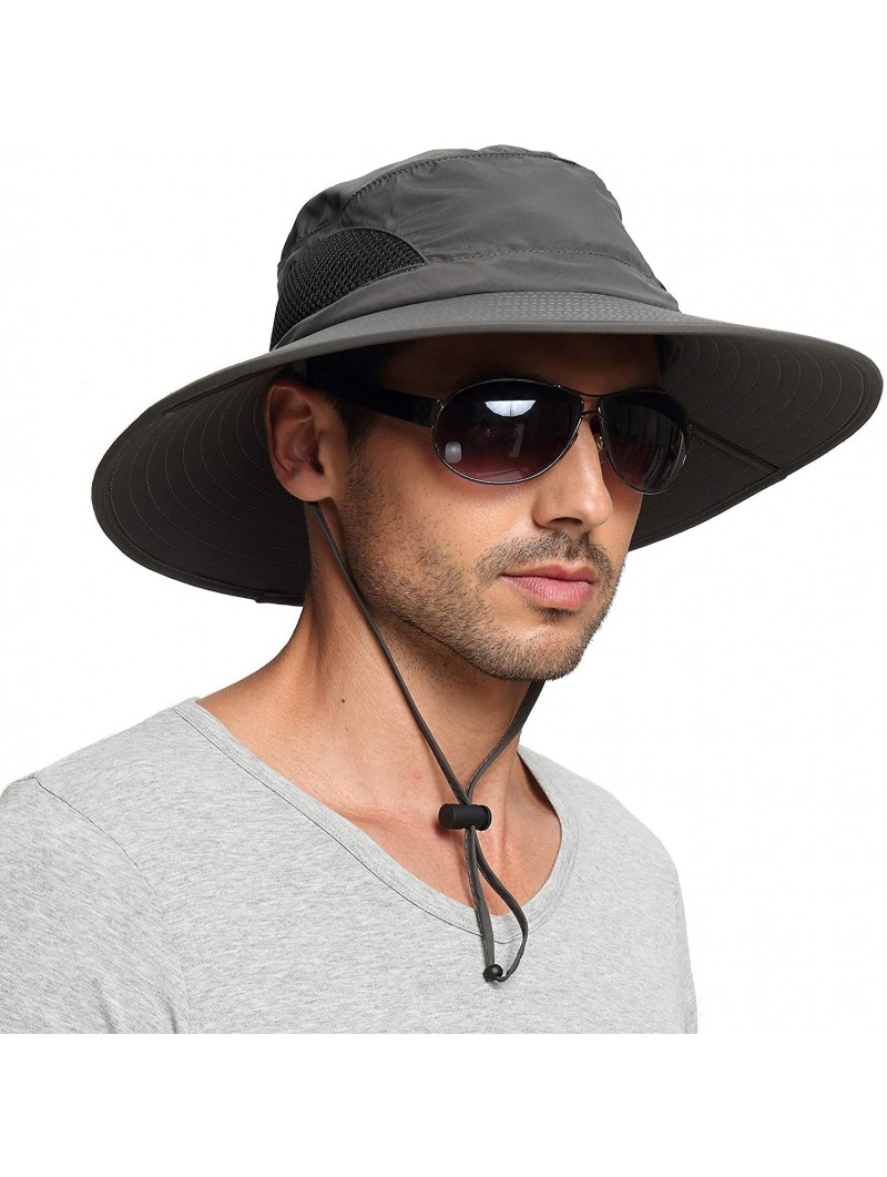 Sun Hats Sun Hat for Men/Women- Sun Protection Wide Brim Bucket Hat Waterproof Breathable Packable Boonie Hat for Fishing - C...