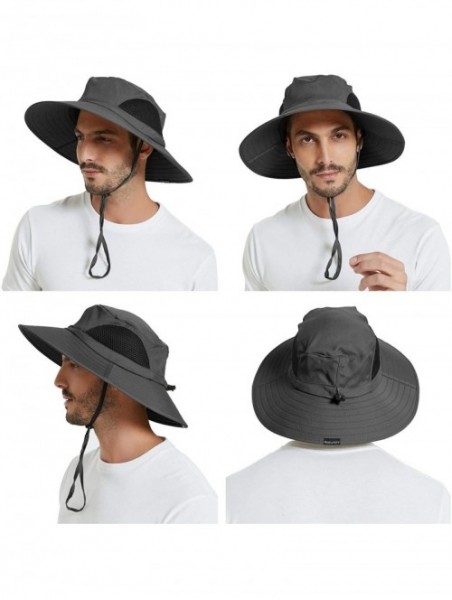 Sun Hats Sun Hat for Men/Women- Sun Protection Wide Brim Bucket Hat Waterproof Breathable Packable Boonie Hat for Fishing - C...