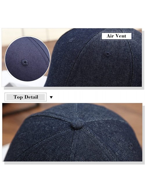 Baseball Caps Cotton Golf Cap Mens Womens Sun Hat Outdoor Sports Baseball Running Performance Cap Dark Denim Blue 56-60CM - C...