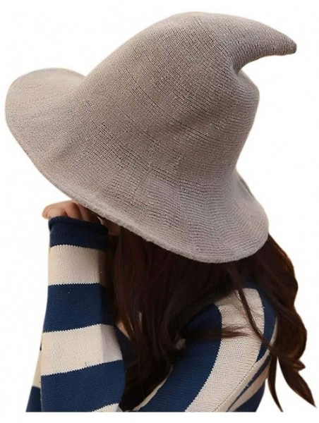 Fedoras Women's Witch Hat Christmas Halloween Party Foldable Cosplay Costume hat - Khaki - C518Y7H7ISM $18.98