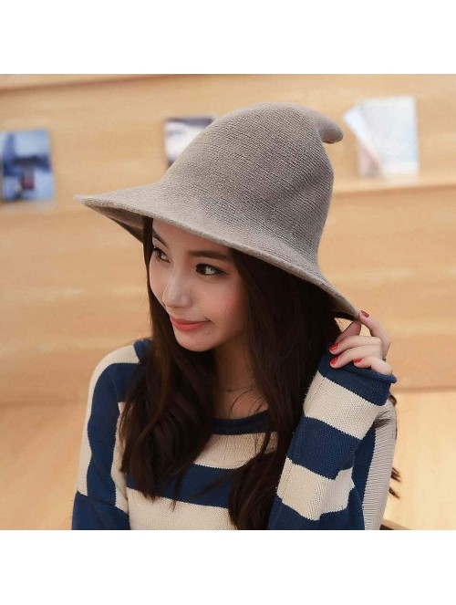 Fedoras Women's Witch Hat Christmas Halloween Party Foldable Cosplay Costume hat - Khaki - C518Y7H7ISM $18.98