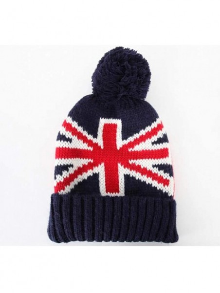 Skullies & Beanies Women Men Crochet Knitted Ball Stripe Stars Winter Warm Beanie Hat Ski Cap - Navy - CM18KZ0DR0A $23.19