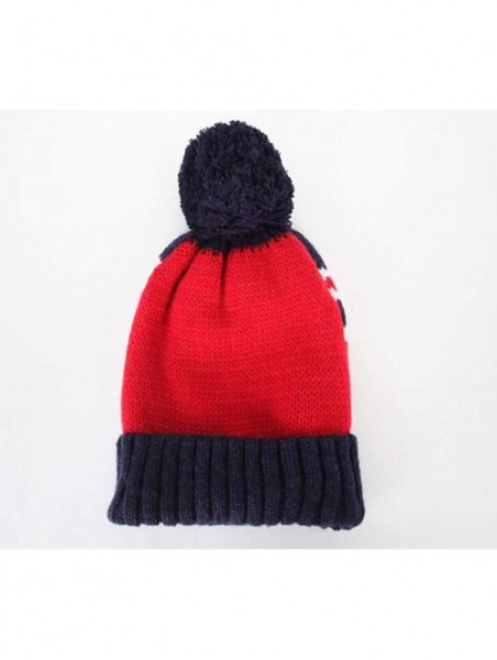 Skullies & Beanies Women Men Crochet Knitted Ball Stripe Stars Winter Warm Beanie Hat Ski Cap - Navy - CM18KZ0DR0A $23.19