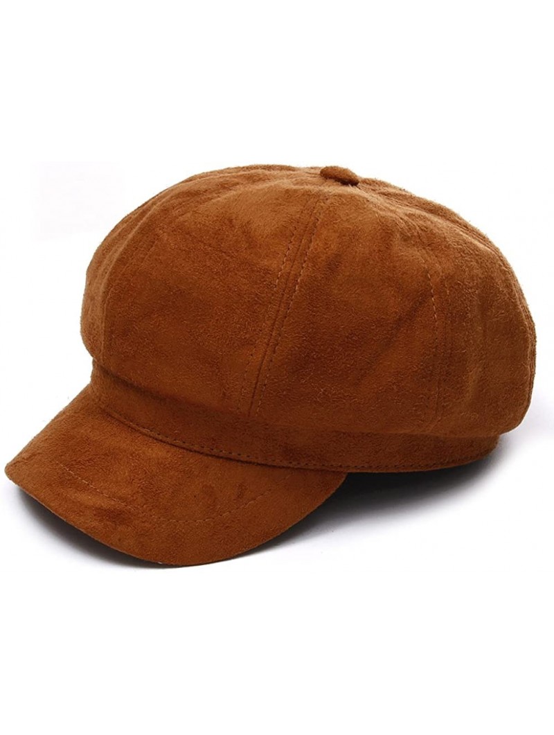 Newsboy Caps Women Corduroy- Newsboy Cap Cabbie Painter Beret Cloche Cotton Visor Hats - Orange - CG188MLU8U5 $14.16