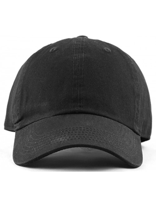 Baseball Caps Plain Stonewashed Cotton Adjustable Hat Low Profile Baseball Cap. - Black - CV12NSEH286 $12.90