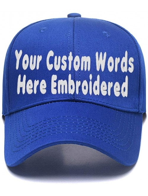 Baseball Caps DIY Embroidered Baseball Hat-Custom Personalized Trucker Cap-Add Text(Single Or Double Line) - Blue - CU18GAWGQ...