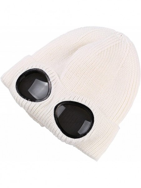 Skullies & Beanies Unisex Wool Knitted Goggles Beanie- Warm Winter Hat Outdoor Sports Cap Fashion Indoor Leisure Snow Cold Pr...