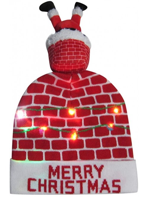 Skullies & Beanies LED Light-up Christmas Hat 6 Colorful Lights Beanie Cap Knitted Ugly Sweater Xmas Party - A - CA18ZMQIO98 ...