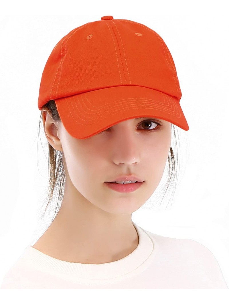 Baseball Caps Unisex Washed Dyed Cotton Adjustable Solid Baseball Cap - Dfh269-red Orange - C018GMHMKW7 $11.62