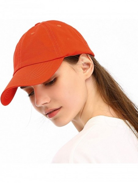 Baseball Caps Unisex Washed Dyed Cotton Adjustable Solid Baseball Cap - Dfh269-red Orange - C018GMHMKW7 $11.62