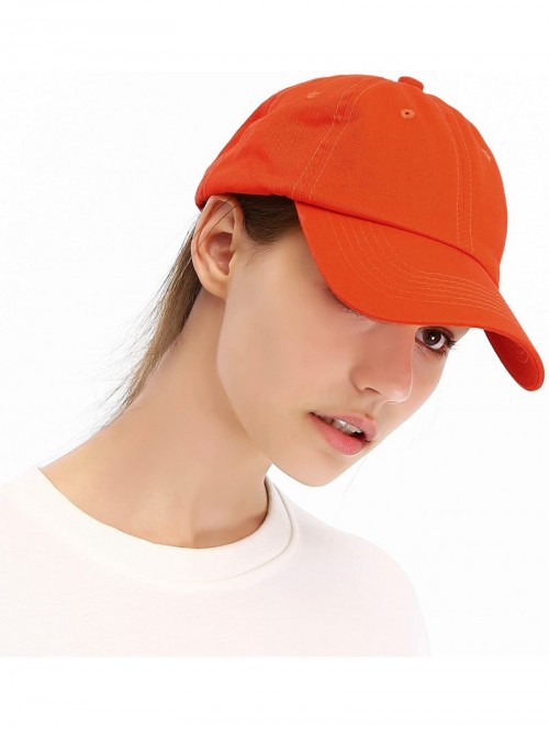 Baseball Caps Unisex Washed Dyed Cotton Adjustable Solid Baseball Cap - Dfh269-red Orange - C018GMHMKW7 $11.62