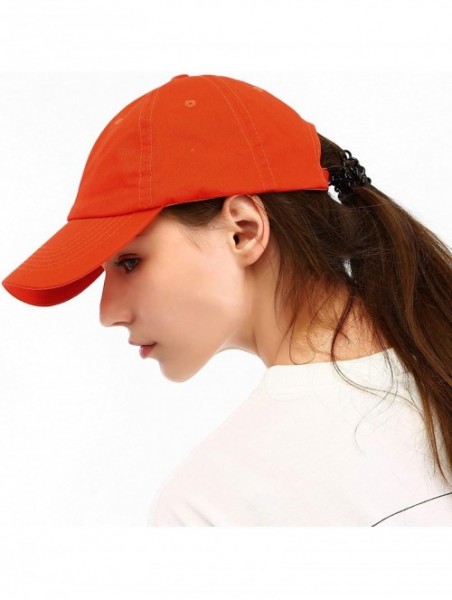 Baseball Caps Unisex Washed Dyed Cotton Adjustable Solid Baseball Cap - Dfh269-red Orange - C018GMHMKW7 $11.62