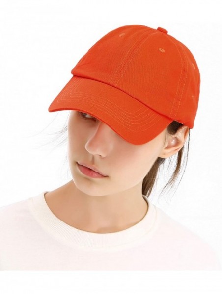 Baseball Caps Unisex Washed Dyed Cotton Adjustable Solid Baseball Cap - Dfh269-red Orange - C018GMHMKW7 $11.62