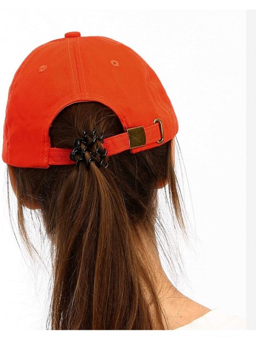 Baseball Caps Unisex Washed Dyed Cotton Adjustable Solid Baseball Cap - Dfh269-red Orange - C018GMHMKW7 $11.62