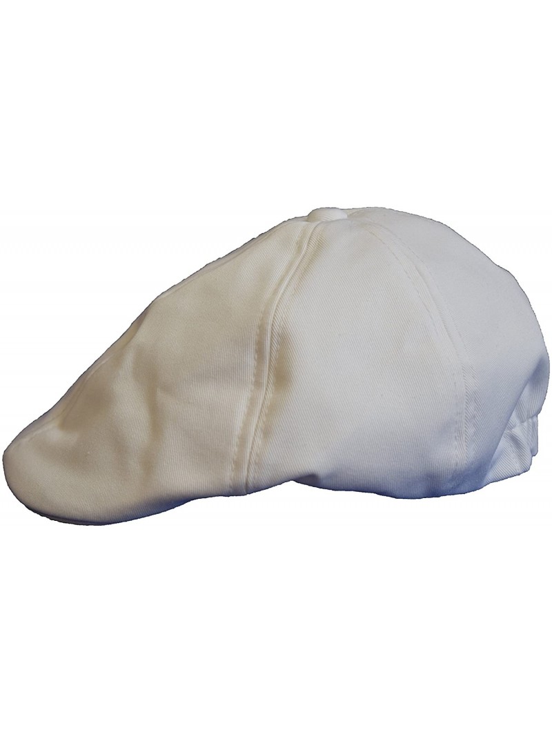 Newsboy Caps Newsboy 100% Cotton Gatsby Cap Men Ivy Hat Golf Driving Sun Flat Cabbie - White - CW12IGDX7QN $11.68