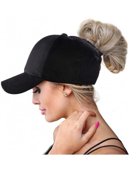 Baseball Caps Ponytail Baseball Glitter Ponycaps Adjustable - Aa-classic-black - C1194UOYZXI $17.19