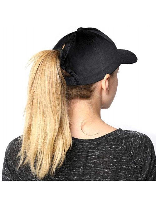 Baseball Caps Ponytail Baseball Glitter Ponycaps Adjustable - Aa-classic-black - C1194UOYZXI $17.19