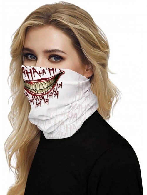 Balaclavas Unisex Bandana Face Mask Seamless Neck Gaiter Headwear-Motorcycle Face Cover Dust Wind Balaclava - Smile Teeth - C...