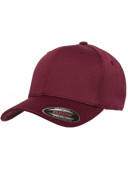 Baseball Caps Flexfit Cool and Dry Sport Baseball Fitted Cap - Maroon - CI11LP99B3J $16.72