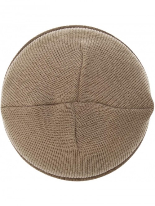 Skullies & Beanies 100% Soft Acrylic Solid Color Classic Cuffed Winter Hat - Made in USA - Khaki - CK187IXE82Y $32.84