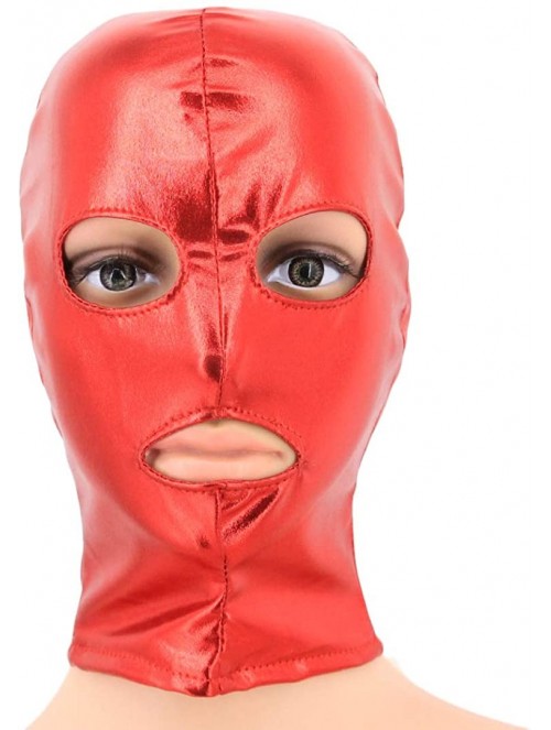 Balaclavas Metallic Cycling Face Neck Mask Hat Ultra Balaclava Hood - Red - CL18KQDH7CI $15.25